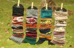 leg warmers loose socks wool blend button down pierced decoration boot socks
