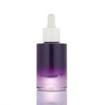 New design small ombre purple white pump 30ml empty serum container dropper