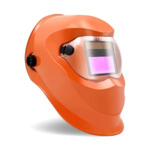 China Orange Self Darkening Welding Helmet Solar Cells Auto Dimming PC Protect factory