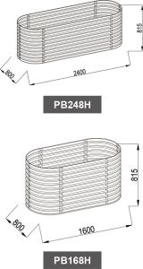 China Galvanized Metal Raised Garden Beds 160cm 240cm PB168H PB248H factory