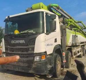 China Scania chassis 2019 Zoomlion concrete pump truck 63 meters original condition vehicle factory