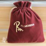 Bracelet Package Bordeaux Velvet Drawstring Bag