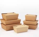 Disposable Kraft Paper Lunch Box Take Away Container Paper 1300ml Food Box