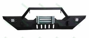China Bull Bumper Front Bumper for Jeep JK Black Steel Recovery Bull Bar Winch Bumper for JK Wrangler 07 Onwards factory