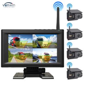 China 7 Inch Wireless IPS Screen Car Monitor Kit with 4 Solar Cameras Support IR Night Vision and Easy Install on sale