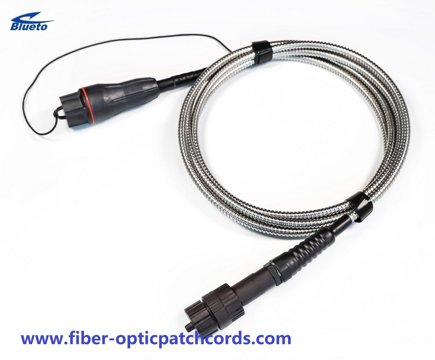 Waterproof FTTA Fiber Optic Patch Cord Armored Fullaxs To ODVA LC 2 core
