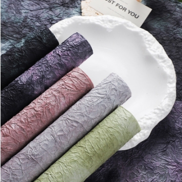 Colorful Handmade Pleated Texture Paper Mutiple Color 60*60cm for Teacher's Day Bouquet Packaging Material