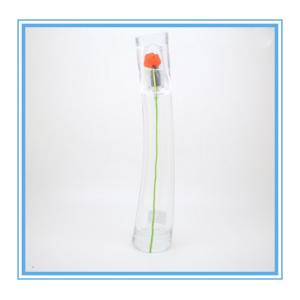 50ml red flower on tall bottle glass perfume empty zhangjiagang yunwu factory