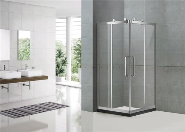 304 Stainless Steel Corner Enter Shower Boxes Sliding Mirror Finished Tempered