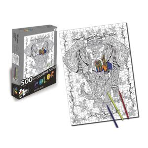 China Coloring 500 Piece Jigsaw Puzzles Customized Animal Shaped Puzzle Pieces factory