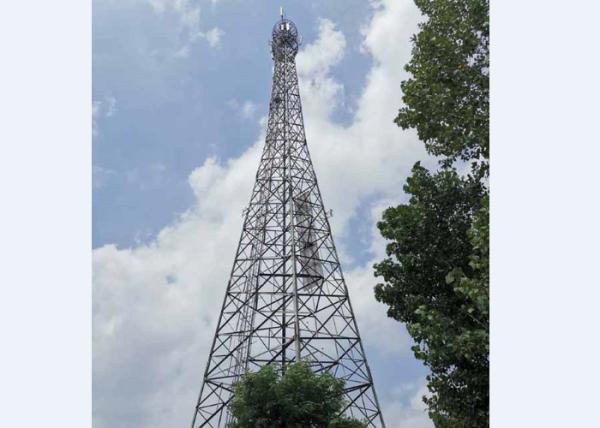 Ground Based Microwave Antenna Tower Communication Tower Tubular Type Stable