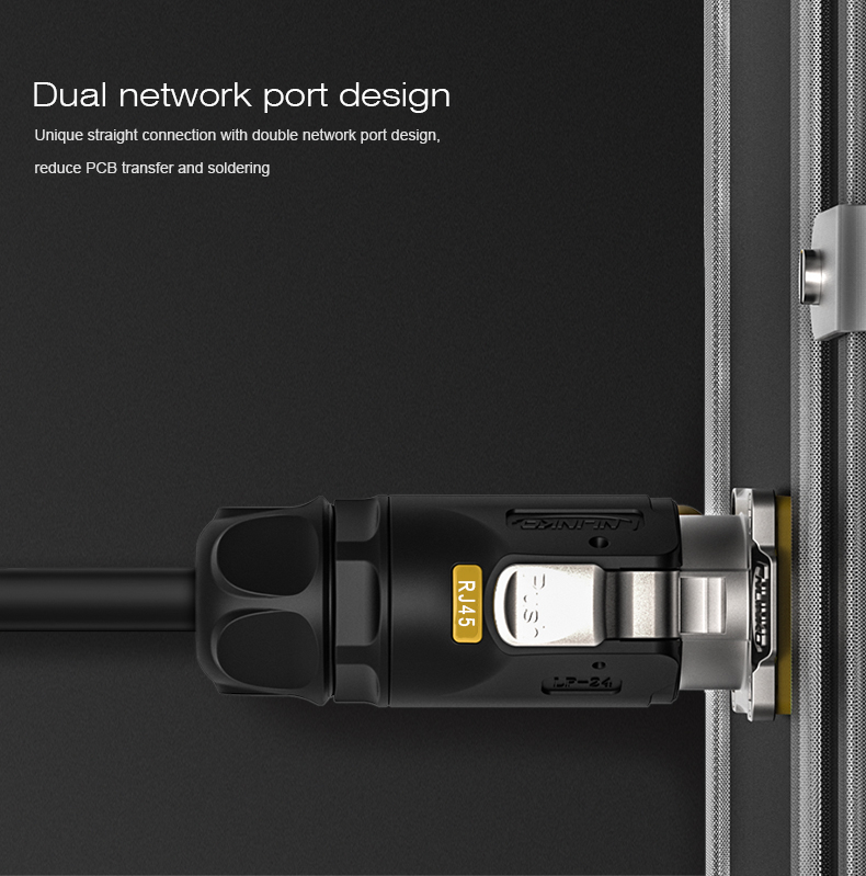 CNLINKO LP24 RJ45 Waterproof Connector Internet LED Display 8P8C Connector Network CAT5E IP68 RJ45 Adapter Plug and Socket