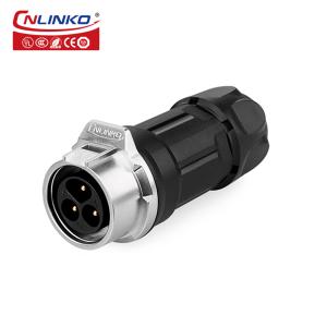 CNLINKO Waterproof Push-pull Connector 3 Pin Customize Plug Audio Female Socket