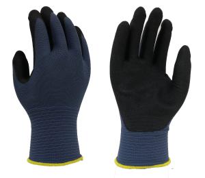 China Seamless Polyester Spandex Knitting Black Nitrile Gloves For Automotive Repairing factory
