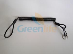 China Heavy Duty Reingforced Solid Balck PU Coated 4.0mmDia Wire 1.2mm Inside Steel Cable Lanyard Tether factory