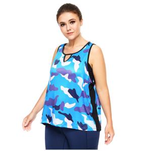 China BSCI Sublimation Printed Women Plus Size Tank Top Sleeveless Yoga Tops factory