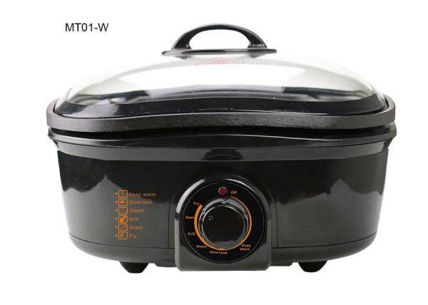 Hassle Free 6 Qt Electric Multi Cooker Tempered Glass Lid Visible Cooking