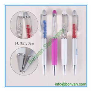 China liquid metal floating pen, metal liquid ball pen with customized floater factory