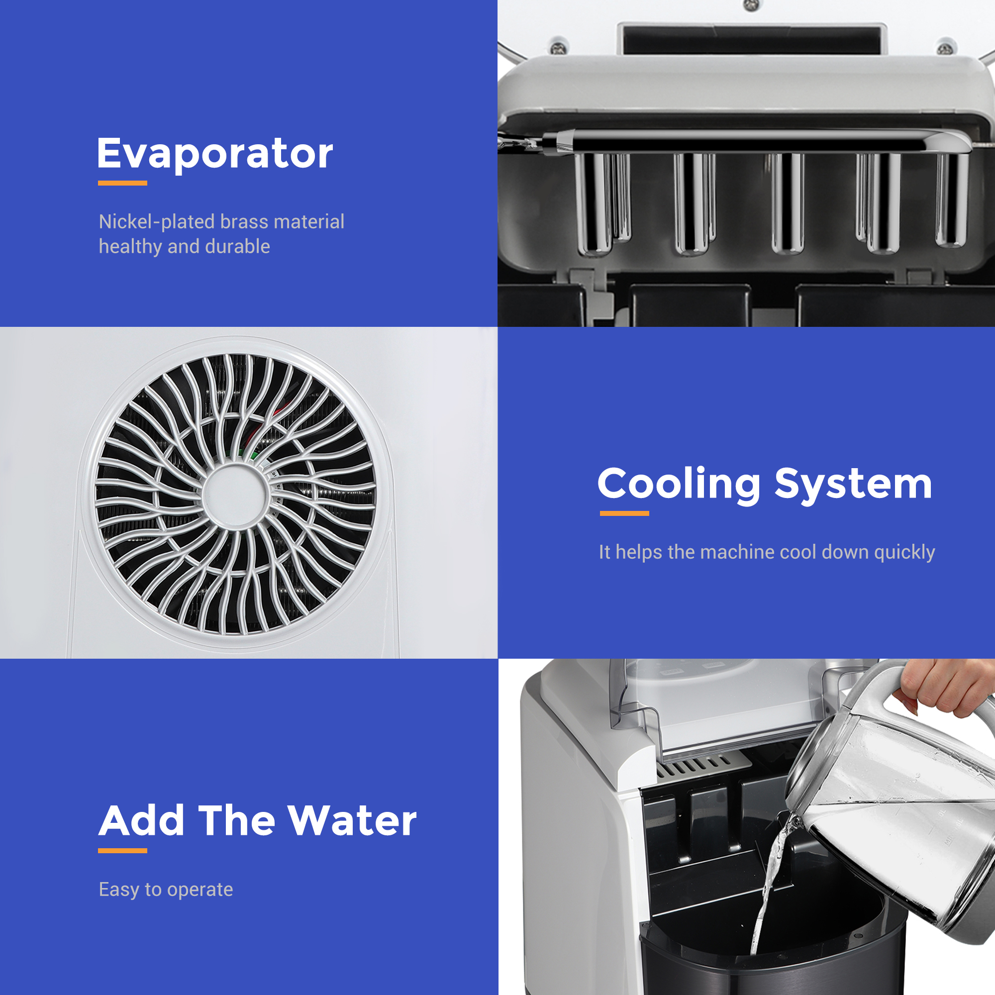 15kg Bullet Ice Making Machine Mini Small Portable Nugget Ice Machine for Business Automatic Product size 242x358x328mm