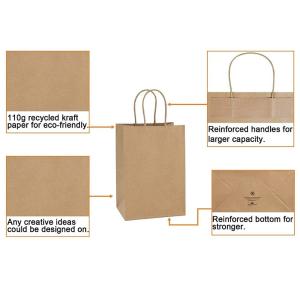 Brown Kraft 200gsm CMYK 26x12x33cm Non Woven Paper Bag
