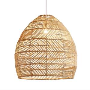 China Modern Round Rattan Hanging Chandelier For Restaurant Indoor Lighting factory
