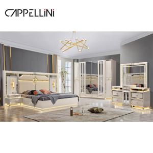 China Luxury Wooden Frame King Size Leather Bed Bedroom Sets Double Home Queen Wood Modern Full Bedroom Furniture Set factory