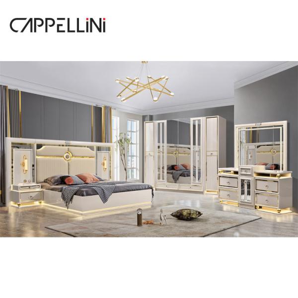 Luxury Wooden Frame King Size Leather Bed Bedroom Sets Double Home Queen Wood