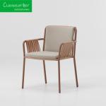 NO Folded Woven Rope Rattan Chair and Aluminum Outdoor Dining Set for Home or