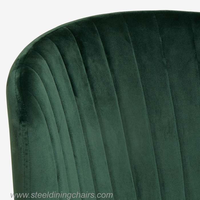 Fan Shaped Back 82cm Armless Leather Dining Room Chairs With Metal Legs