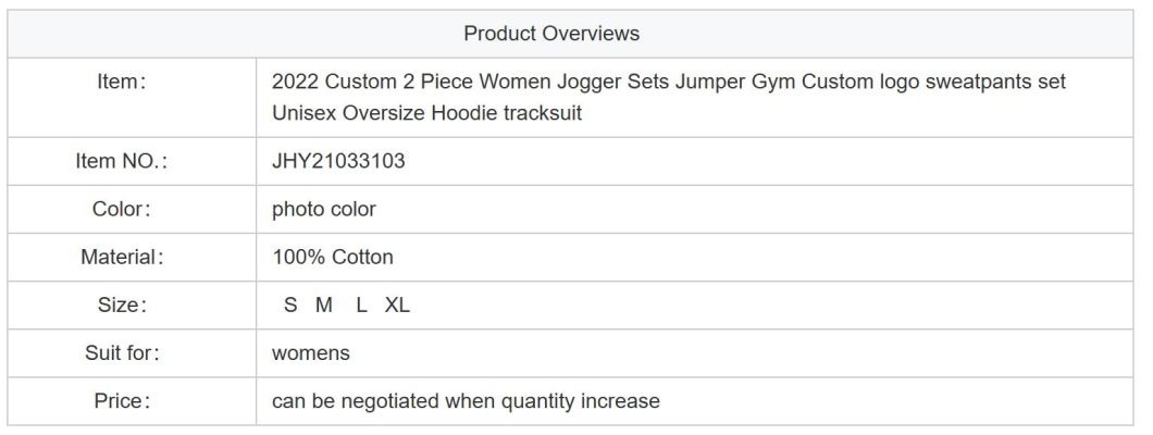 2 Piece Women Jogger Sets Jumper Gym Sweatpants Unisex Oversize Hoodie Tracksuit