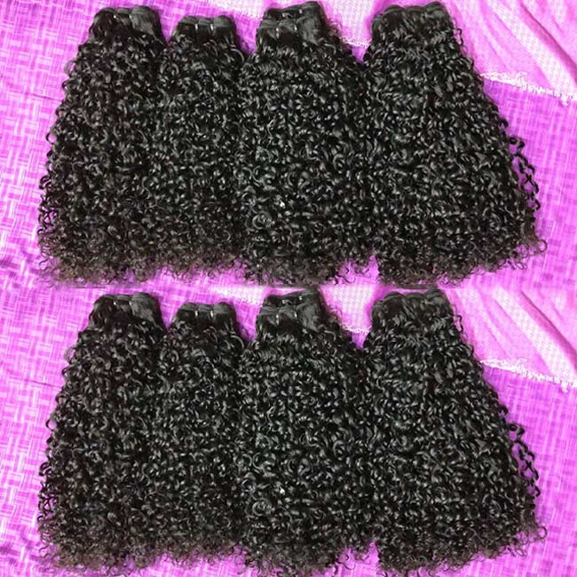 Full Tip Double Drawn Weave Hair Extensions Pixie Wig Magic Curl Custom