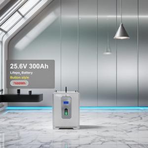 China 7680Wh Button Style LiFePO4 Battery 25.6V 300Ah Solar System, 8000 Cycles, BMS Protection, Easy Installation, Home Solar Use factory