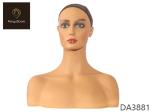 Natural Makeup Mannequin Head With Shoulders Chocolate Color