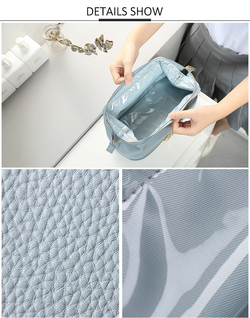 Blank Wholesale Two Zipper Luxury Cosmetic Bag High Quality Makeup Travel Bag