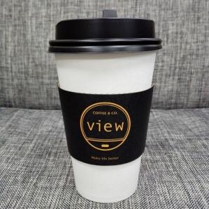 China Custom Paper Hot Kraft Coffee Sleeves , Compostable Coffee Sleeves Eco factory