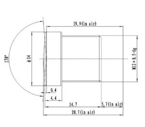 China 1/2.5&quot; 2.8mm wide angle S mount lens , HFOV 121 degree, F2.6 good for Aptina MT9P031,S02812512126 factory