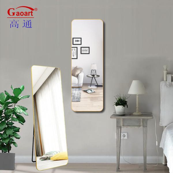 Golden Square Bathroom Wall Hanging Mirror for Large Bedroom Livingroom Hair