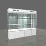 Portable Wheel Shop Display Shelving Lockable Glass Cabinet For Shopping Mall