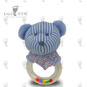 China Stuffed Animal Educational Soft Toys Child Friendly Rattle Teddy Bear 14 X 8cm factory