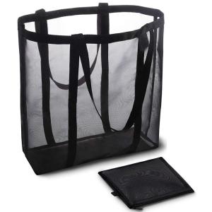 China Lightweight Nylon Crossbody Bag , Mesh Shopping Tote With Zipper Closure factory