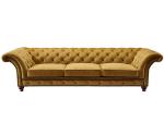 Vintage Yellow / Mustard Velvet Chesterfield Couch Sofa