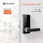 Electronic Tuya Smart Door Lock Security Digital Password RFID Card APP Key