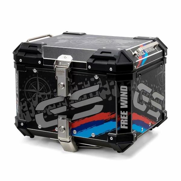 45L Motorcycle Top Box Trunk Helmet Storage Box General Aluminum Alloy Hot Inter