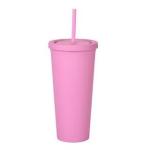 Colorful 450/650ml Candy Color Double Insulated Plastic Tumblers Acrylic Matte