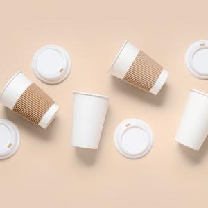 Customized biodegradable disposable coffee paper cup, single/double wallpaper