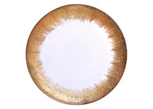China 32cm Gold Silver Foil Edge Crystal Glass Plates OEM Lead Free factory