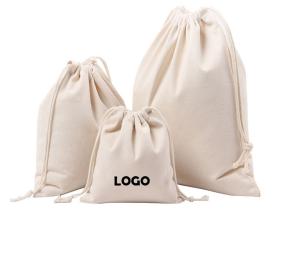 China Premium Cotton Canvas Drawstring Bag Environmentally Friendly With Custom Logo factory