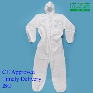 China Full Body Disposable Surgeon Gown , 35 - 60 Gms Disposable Waterproof Coveralls factory