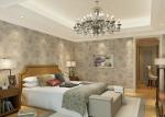 Beige Floral Pattern PVC Modern Wallpapers for Bedrooms with Embossed Surface