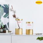 Polished Gold Hammer Straight Tube Decorative Glass Vases